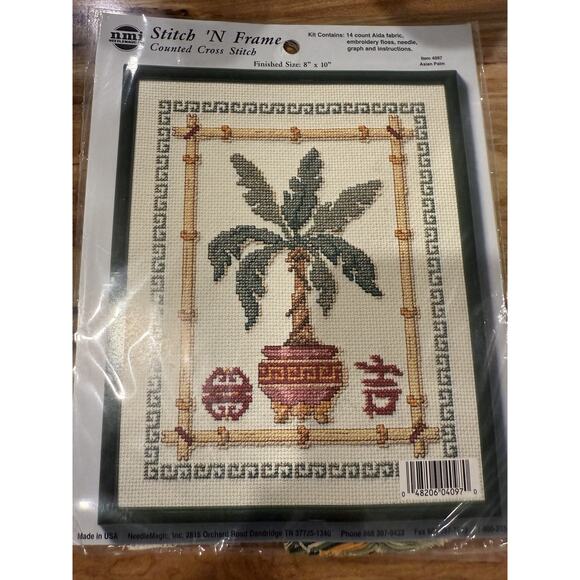 Counted Cross Stitch Kit 4097 Asian Palm Stitch N Frame Frame Not Included - Picture 1 of 3